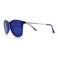 thumbnail image 6 of Mens Color Mirror Polarized Gentlemanly Classy Horn Rim Snazzy Sunglasses Navy - Blue Mirror, 6 of 8