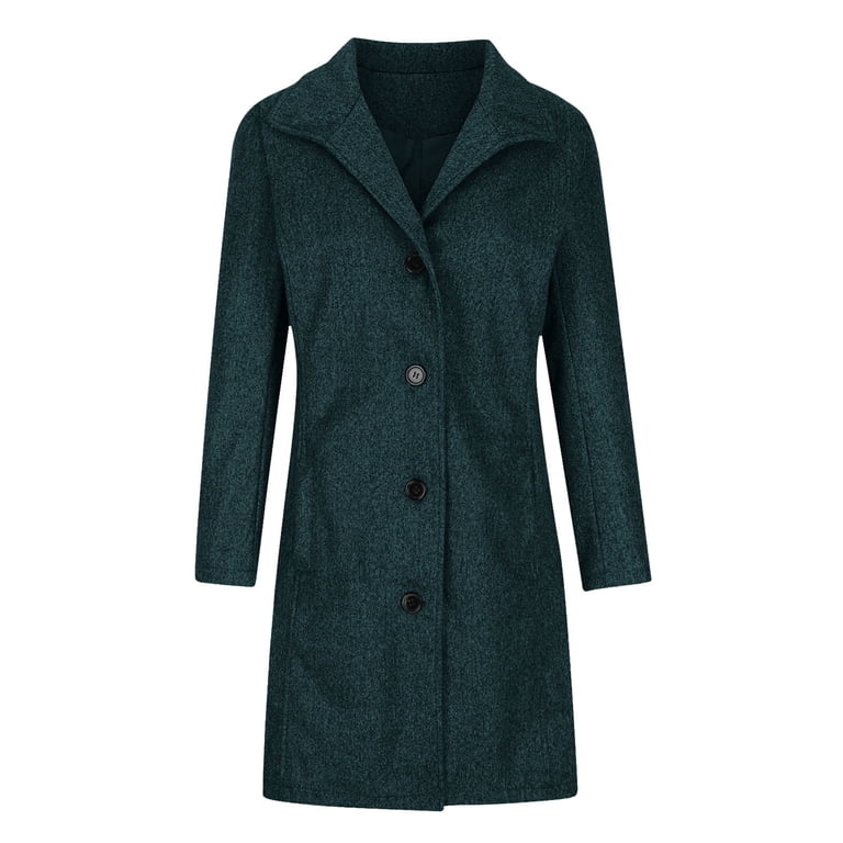 Moxiu Womens Wool Long Coat Trench Coat Women Single Breasted