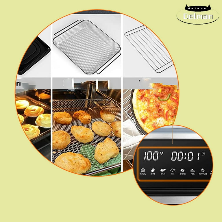 Compact Air Fryer Oven, 7-in-1 Toaster Oven Air Fryer Combo