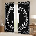 thumbnail image 2 of Homewish Letter Monogrammed J Black Out Curtains For Kids Children Teens,Exotic Style Curtains Pack of 2 (42x63 Each),Tree Leaves Bedroom Curtains,Super Cozy Room Decor, 2 of 6
