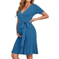 thumbnail image 1 of Vestido de maternidad V FOR CITY Bodycon Knit Summer Blue, 1 of 7