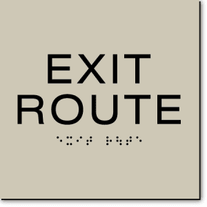 

Exit Route Sign-Taupe / Black (4 Units)