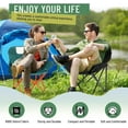thumbnail image 4 of 2 Pack Compact Camping Chairs Portable Folding for Outside with Carry Bag Lightweight Moon Chairs for Travel Picnic Hiking Beach Fishing, 600D Oxford, Supports 330lbs(Green, Black), 4 of 7