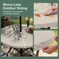 thumbnail image 5 of Round Outdoor Tablecloth with Umbrella Hole and Zipper, Beige Black Branches Tablecloth with Elastic Waterproof, Botanical Dead Tree Birds Patio Table Covers for 55" - 60" Picnic Pool Tables, 5 of 9