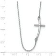 thumbnail image 4 of 14K White Gold Large Sideways Curved Cross Necklace Made In United States sf2083-19, 4 of 6