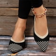 thumbnail image 5 of ZTTD Ladies Casual Pointed Toe Fly Woven Striped Shallow Mouth Flat Bottom Large Size Knitted Shoes Single Shoes, 5 of 8
