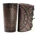 thumbnail image 4 of Retro Bracer Medieval Leather Arm Cuff Gauntlet Wristband Punk Arm Guards for Men Women History Stage Show, 4 of 5