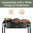 thumbnail image 4 of Outdoor Stove 3 Burners High Pressure Propane Gas Camp Stove with Detachable Legs, Perfect for Camping Patio, 225,000-BTU, 4 of 7