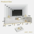 thumbnail image 5 of Bestier 70 inch LED TV Stand Modern High Gloss Fluted TV Cabinet Entertainment Center with Drawers for TVs up tp 75 inch, White & Gold, 5 of 9