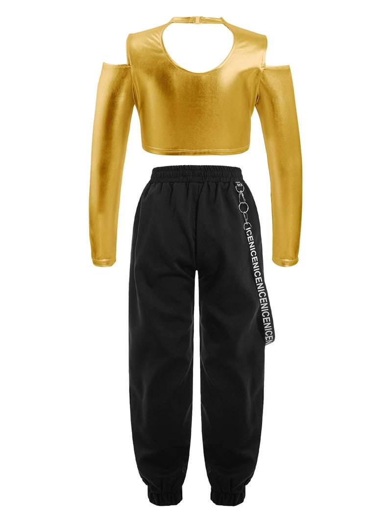 Costume Pour Cours De Danse YiZYiF Latin Dance Dress Jazzz Hip-Hop Kid Girl Metallic Crop Top Dance Ensemble Danse 8-14 Ans Costume Pour Cours De Danse YiZYiF Latin Dance Dress Jazzz Hip-Hop Kid Girl Metallic Crop Top Dance Ensemble Danse 8-14 Ans