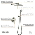 thumbnail image 2 of Boyel Living Shower System 12 inch Rain Shower Head Wall Mount Dual Shower Heads for Bathroom Handheld Rainfall Shower Faucet Set with Valve Included in Brushed Nickel, 2 of 7