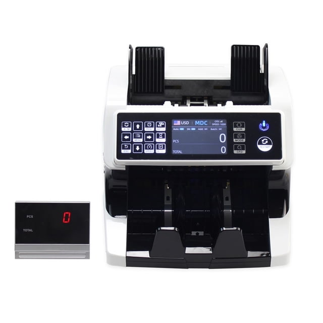 Money Counter Machine Screen Touch CIS Mix Value Counter High Precision Money Detector 6-8 Billnotes Counting Machine ,User Friendly