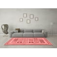 thumbnail image 3 of Ahgly Company Machine Washable Indoor Square Abstract Red Modern Area Rugs, 3' Square, 3 of 4