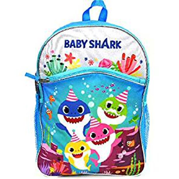 Baby Shark Backpack Pink Fong Baby Shark All 16" Blue New BABY16
