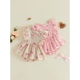 thumbnail image 3 of BemeyourBBs Newborn Baby Girl Summer Clothes Cute Infant Baby Girl Summer Outfit 0 3 6 12 18 Months Romper Dress Cotton Casual Floral Bow Print Ruffled Flying Sleeve A Line Dress Bodysuit Playsuit, 3 of 9