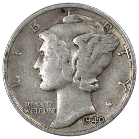 1940 D Mercury Dime VF Very Fine 90% Silver 10c US Coin Collectible