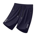 thumbnail image 4 of Lenago Men's Shorts Shorts Men Men Short Men's Solid Color Casual Sports Elastic Waist Zipper Pocket Shorts Dark Blue L, 4 of 9