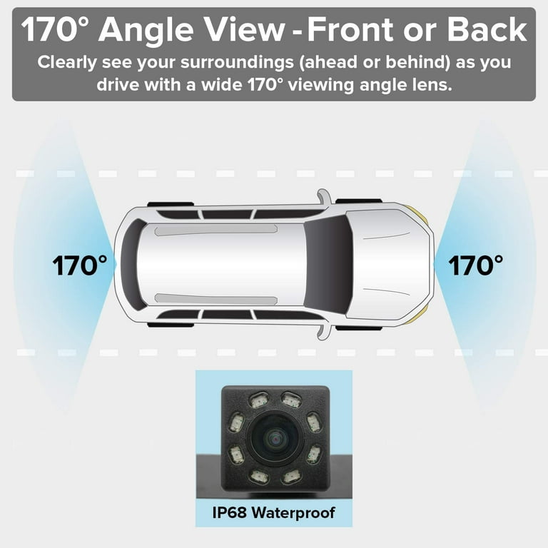 Master Tailgaters OEM Rear View Mirror with 4.3” LCD Screen, Wireless  Transmitter & Waterproof 170° LED Backup Camera Kit - Universal Fit for All  Cars 