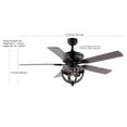 thumbnail image 3 of JONATHAN Y Jasper 52" 2-Light Farmhouse Industrial Iron Dome Shade LED Ceiling Fan With Remote, Black, 3 of 8