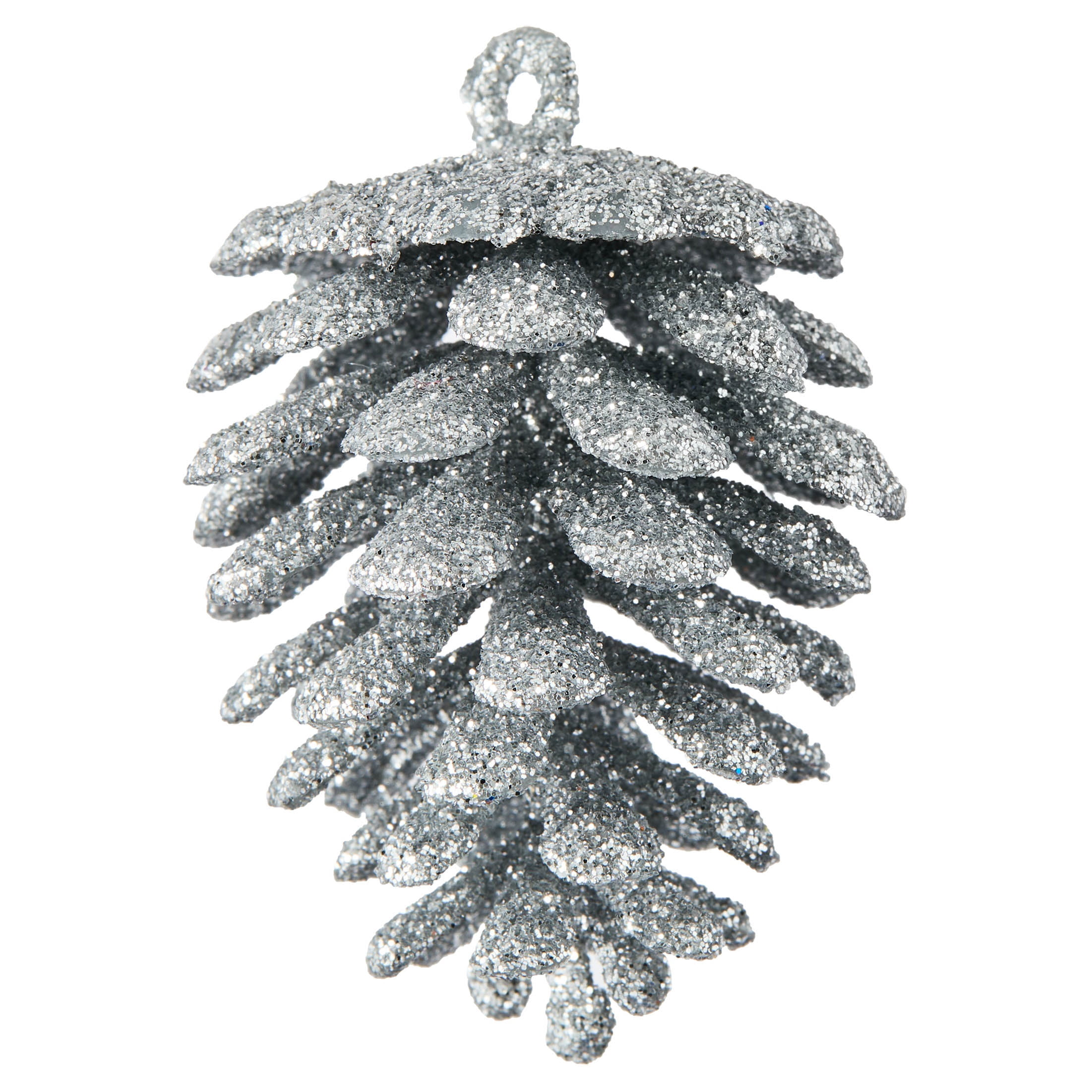 12-Count Silver Glitter Pinecone Christmas Ornaments, 2.4", by Holiday Time