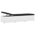 thumbnail image 5 of vidaXL Chaise Longue avec Coussin et Table à Thé en Rotin Synthétique Blanc, 5 of 5