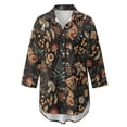 thumbnail image 4 of Xoenoiee Mushroom Leaves Print Summer Dresses for Women 2026 Button Down Swimsuit Coverup Long Sleeve Tshirt Dresses Casual Mini Beach Dress Vacation Outfit, S, 4 of 7