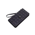 thumbnail image 3 of Cartera Larga De Dama Calavera Con Cremallera De Cuero Pu Color Negro, 3 of 5