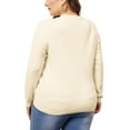 thumbnail image 4 of DARING DIVA Plus Size Long Sleeve Crewneck Sweater Fall Casual Tops 1X Apricot, 4 of 6