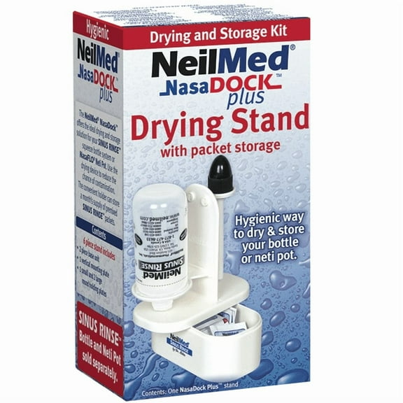 NeilMed NasaDock Plus Drying Stand, White, for Sinus Rinse Bottles and Neti Pot