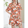 thumbnail image 2 of Biezeib Women Button up Pjs Set Fashion Print Short Sleeves Shirt and Elastic Shorts for 2 Piece Loungewear Soft Sleepwear, 2 of 6
