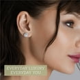 thumbnail image 7 of Gilded 1 Carat Total Weight Lab-Grown Diamond Stud Earrings for Women | 925 Sterling Silver | Round Halo Shaped | Hypoallergenic Fine Jewelry | Prong Setting, Push Back Nut | SI1 Clarity, F Color, 7 of 7