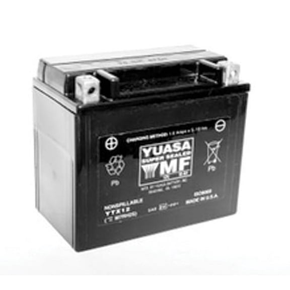 Yuasa Ytx12 Factory Activated Maintenance Free 12 Volt Battery YUAM7RH2S