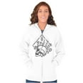 thumbnail image 4 of Floral Diamond Skull Symbol Spiritual Zip Up Hoodie Men's Women's Brisco Brands L, 4 of 6