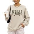 thumbnail image 6 of Trendy Camo Mama Sweatshirt - Distressed Camouflage Sweater for Mom - Coquette Bow Pullover Sand Sweatshirt Adult X-Large, 6 of 7