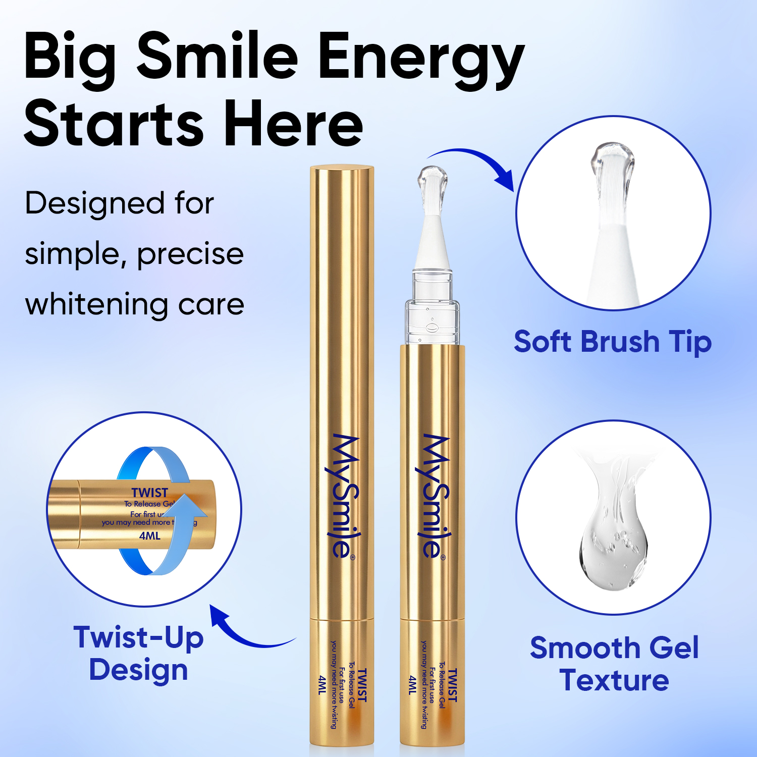 MySmile Premium Gold Teeth Whitening Pen, 4 Refills photo 7