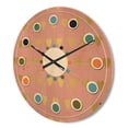 thumbnail image 3 of Designart 'Gold Hearts On Pink Retro Pattern' Mid-Century Modern Wood Wall Clock, 3 of 5