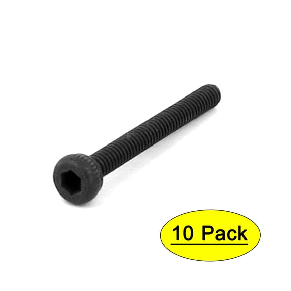 M2 x 18mm 12.9 Alloy Steel Machine Bolt Hex Socket Head Cap Screws Black 10pcs