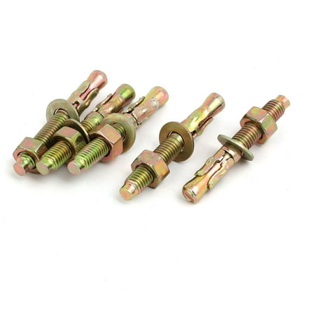 Plated Gecko - 5pcs M8x60mm Yellow Zinc Plated Expansion Bolt Anchors Gecko Car Repair Bolts