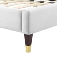 thumbnail image 3 of Modway Phillipa Performance Velvet Queen Platform Bed in White, 3 of 10