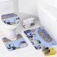 thumbnail image 4 of Félix el gato-theme 4-Piece Shower Curtain Set with Rugs, Waterproof Bathroom Decor Set Includes Bath Mat, U-Shaped Rug, Toilet Lid Cover and Curtain with Hooks, 4 of 6