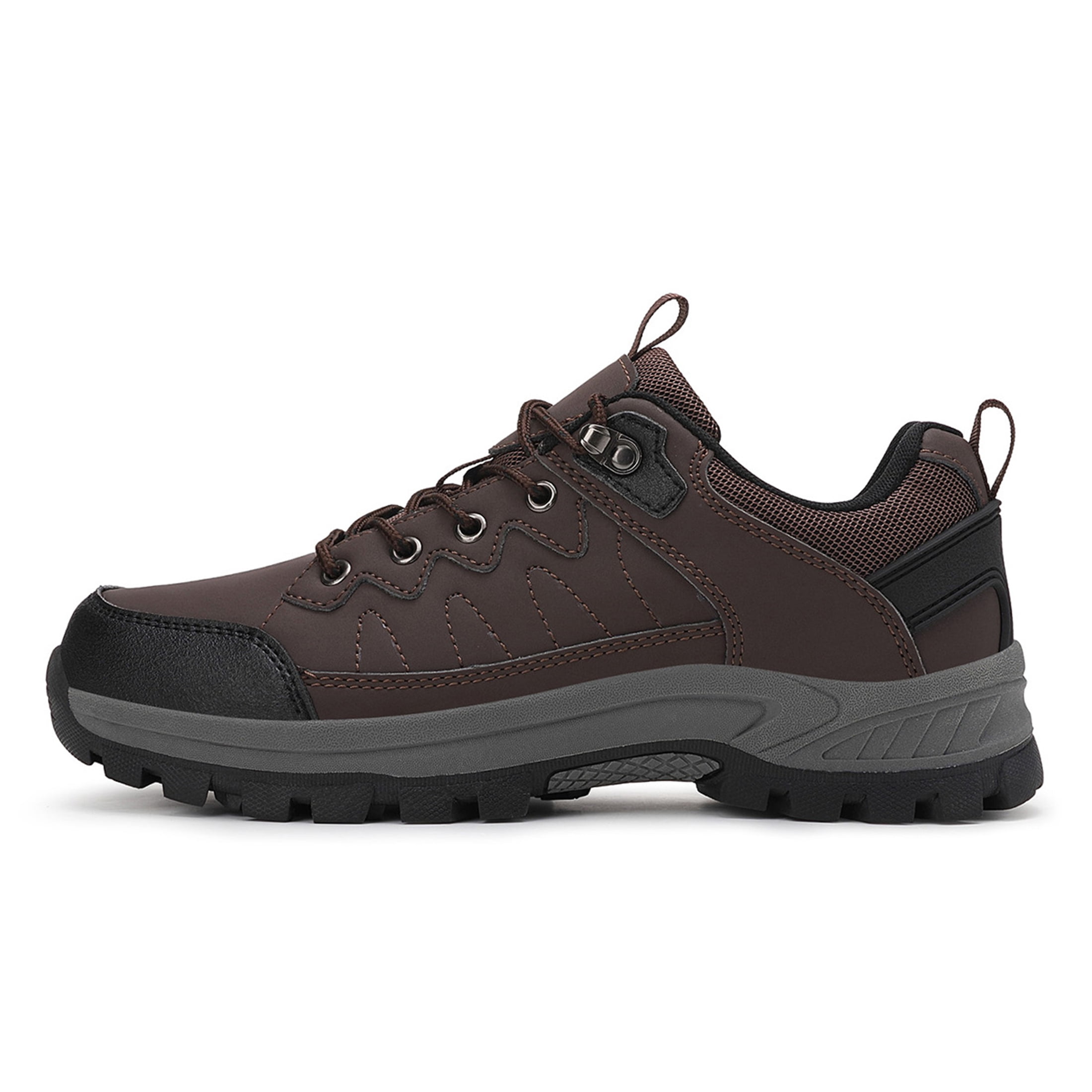 LASUDRAA Mens Waterproof Low-Top Hiking Shoes Comfortable Lightweight Anti-Slip Outdoor Walking Sneakers