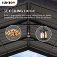 thumbnail image 5 of Sunjoy Clint 11 x 13 ft. Outdoor Cedar Wood Frame Gazebo with Black Steel Hardtop Roof for Patio, Garden, Backyard, and Lawn Activities, 5 of 10