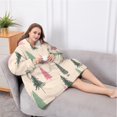 thumbnail image 5 of Oversized Wearable Blanket Hoodie,Beige Christmas Tree Pattern Sherpa Blanket Hoodie with Super Pockets,Super Warm Fuzzy Pullover for Women & Men, 5 of 6