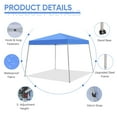thumbnail image 2 of Outdoor Basic 8' x 10' Pop up Canopy Tent Outside Canopy, Patio Gazebo with Carry Bag, Extra 4 Stakes,for Patio Deck Garden and Beach,Blue., 2 of 8