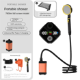 thumbnail image 2 of 7800mah Portable Shower Pump Rechargeable Electric Shower Pump with Smart Digital Display Orange, 2 of 8