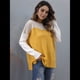 thumbnail image 4 of Suéter Oversize con Bloques de Color para Mujer: Cuello Redondo, Punto Acanalado, Hombros Caídos, Larga Amarillo L, 4 of 10