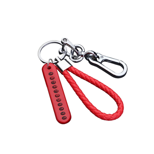 Riwesomey Llavero de coche Tarjeta de número antipérdida Llavero de 0-9 dígitos Cuero trenzado Pulido Prensado Llavero de vehículo Tipo 1 Gafas de moto Tipo 1 Riwesomey VI014569-01B
