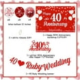 thumbnail image 6 of 40th Wedding Anniversary Decorations Set, Ruby Wedding Party Backdrop, 40th Wedding Glitter Banners, 40th Anniversary Cake Topper, Red and White Balloons for 40th Anniversary Party Supplies, 6 of 6