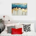 thumbnail image 4 of GOSMITH Canvas Painting Wall Art Abstract: Heavy Textured Hand Painted Dark Blue & Gold Foils Picture Artwork for Living Room 20x16in, 4 of 4