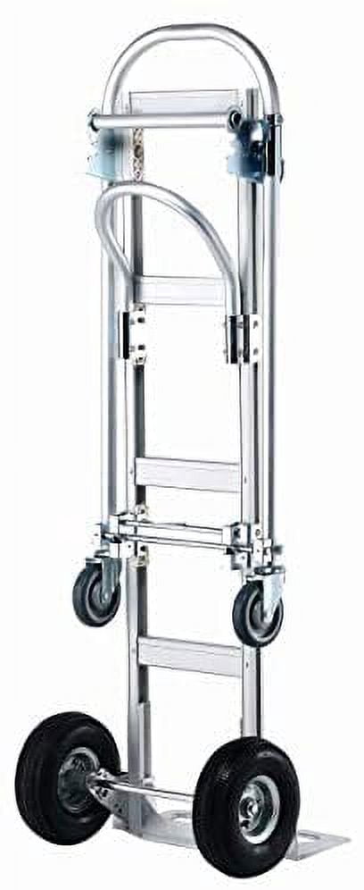 Vergo Industrial AS7B Aluminum Convertible Hand Truck Dolly Cart with Loop Handle 800 lbs Capacity (2 Positions, 63" High)